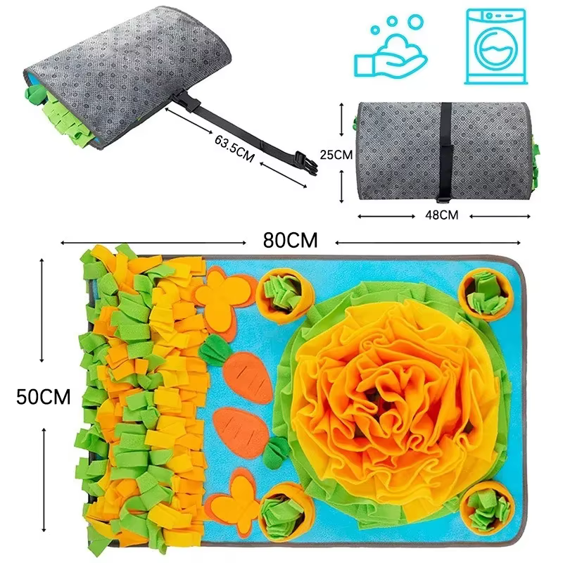 Grand tapis de reniflement pour chiens, pour l'entraînement interactif et le soulagement du stress, tapis d'alimentation lente pour chiens
