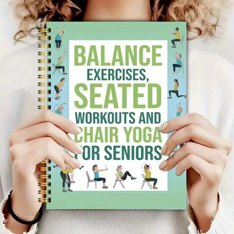Livre d'exercices de yoga en position assise de 50 pages pour les seniors et les adultes - Guide des poses