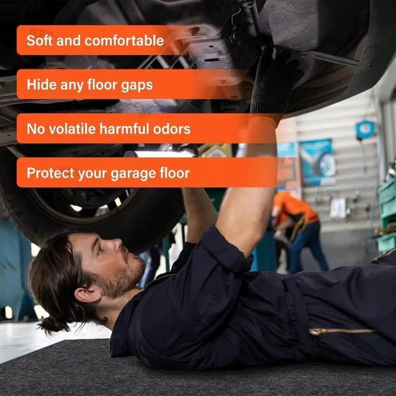 Tapis de réparation automobile en feutre, tapis de sol pour garage, absorbant l'eau et l'huile, antidérapant, anti-débordement, tapis de coffre de voiture