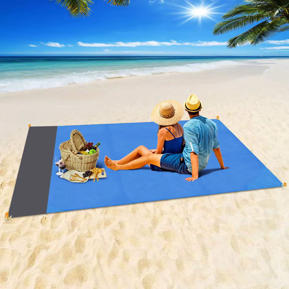 2025 mode sans sable serviettes de plage tapis Anti sable tapis de plage imperméable couverture de plage surdimensionné poche pique-nique Camping tapis coupe-vent