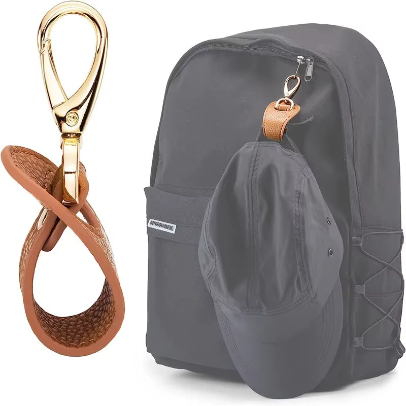 Clip de chapeau de voyage en cuir Simple, Clip de chapeau de Baseball de Golf, sangle de chapeau d'été, serviette, gant, rangement, boucle de portefeuille, Clip de loquet mains libres