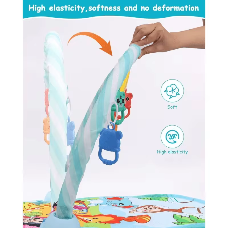 Tapis musical pour bébé, tapis d'activités, clavier musical, tapis de jeu pour ramper, jouets éducatifs précoces pour nourrissons et nouveau-nés de 0 à 36 mois
