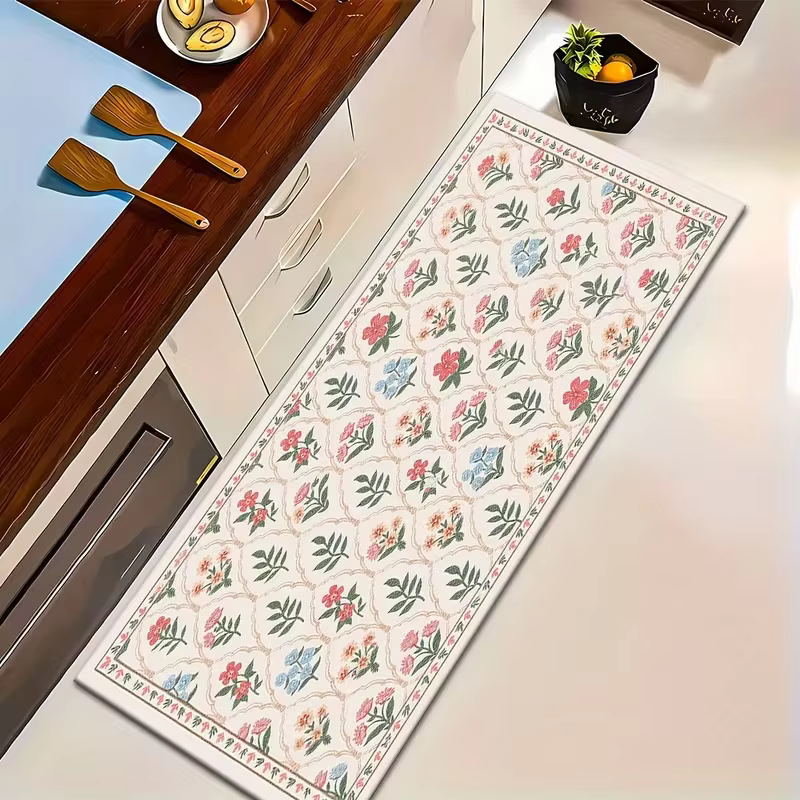 Tapis de couloir floral persan traditionnel, tapis vintage antidérapant, style oriental, cuisine, couloir, décoration rustique pour la maison