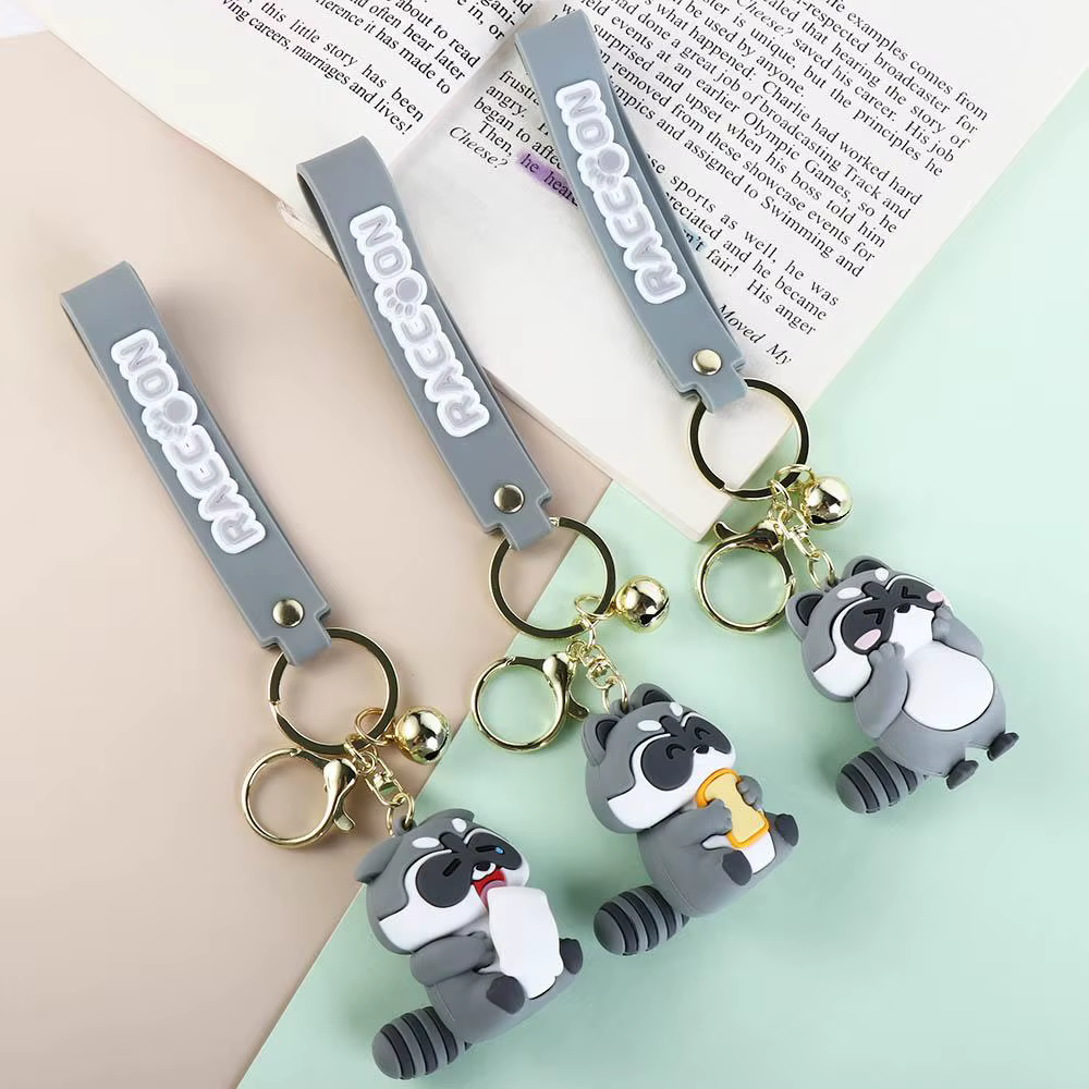 Accessoire suspendu pour Couple, étui pour écouteurs mignon en alliage d'animaux, pendentif coréen pour enfants, porte-clés raton laveur, dessin animé, décor de sac à dos