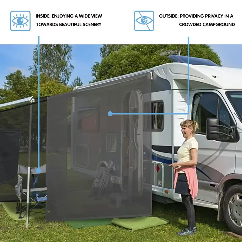 Kit de protection solaire et d'intimité pour auvent de caravane 9 x 7 pieds, écran en maille anti-vent et anti-moustiques pour l'extérieur de la voiture