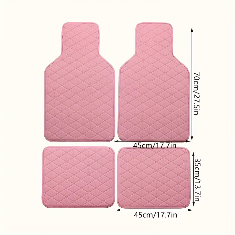 Tapis de sol de voiture en cuir PU imperméable, 4 pièces, durable et à la mode, protection toutes saisons, facile à nettoyer, améliore l'intérieur