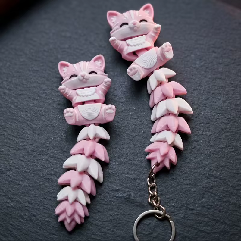Porte-clés chat rose mignon, un accessoire adorable adapté aux sacs à main, aux sacs à dos et aux portefeuilles