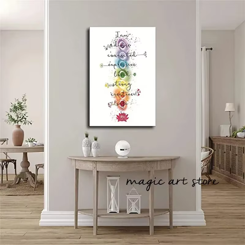 Méditation bouddhisme inspirant 7 Chakra citations graphique Yoga Zen Art affiches toile peinture impressions murales