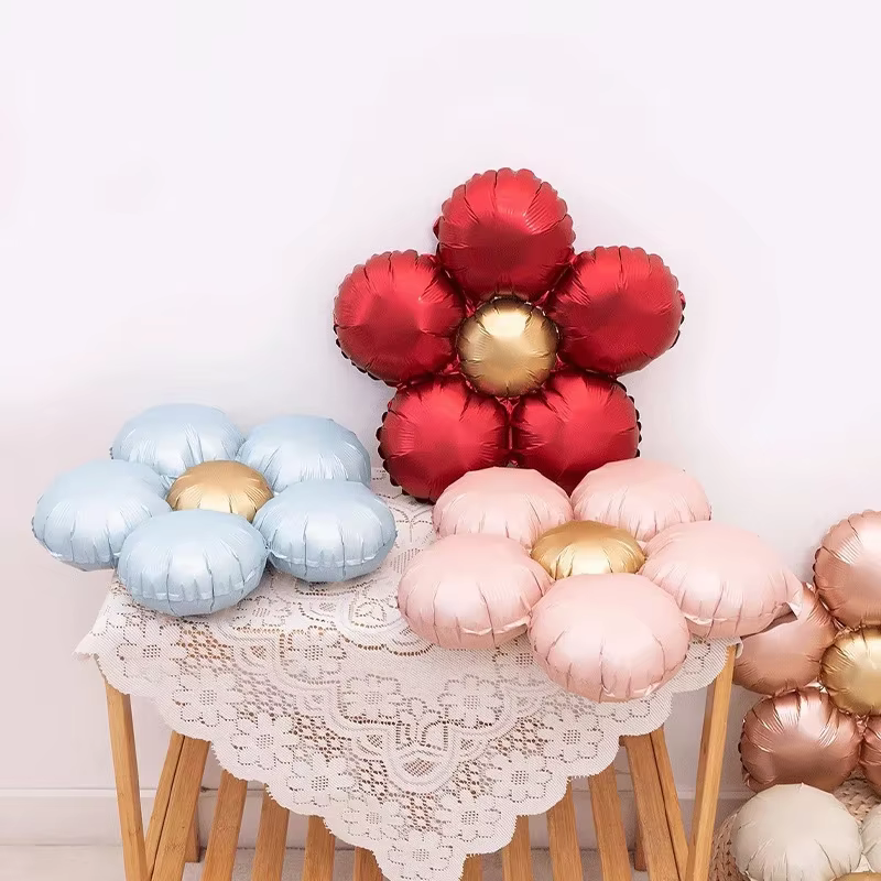 Ballons en Film d'aluminium à fleurs mates, ballon pour fête de mariage, 1er anniversaire, garçon et fille, fournitures de réception-cadeau pour bébé, jouet