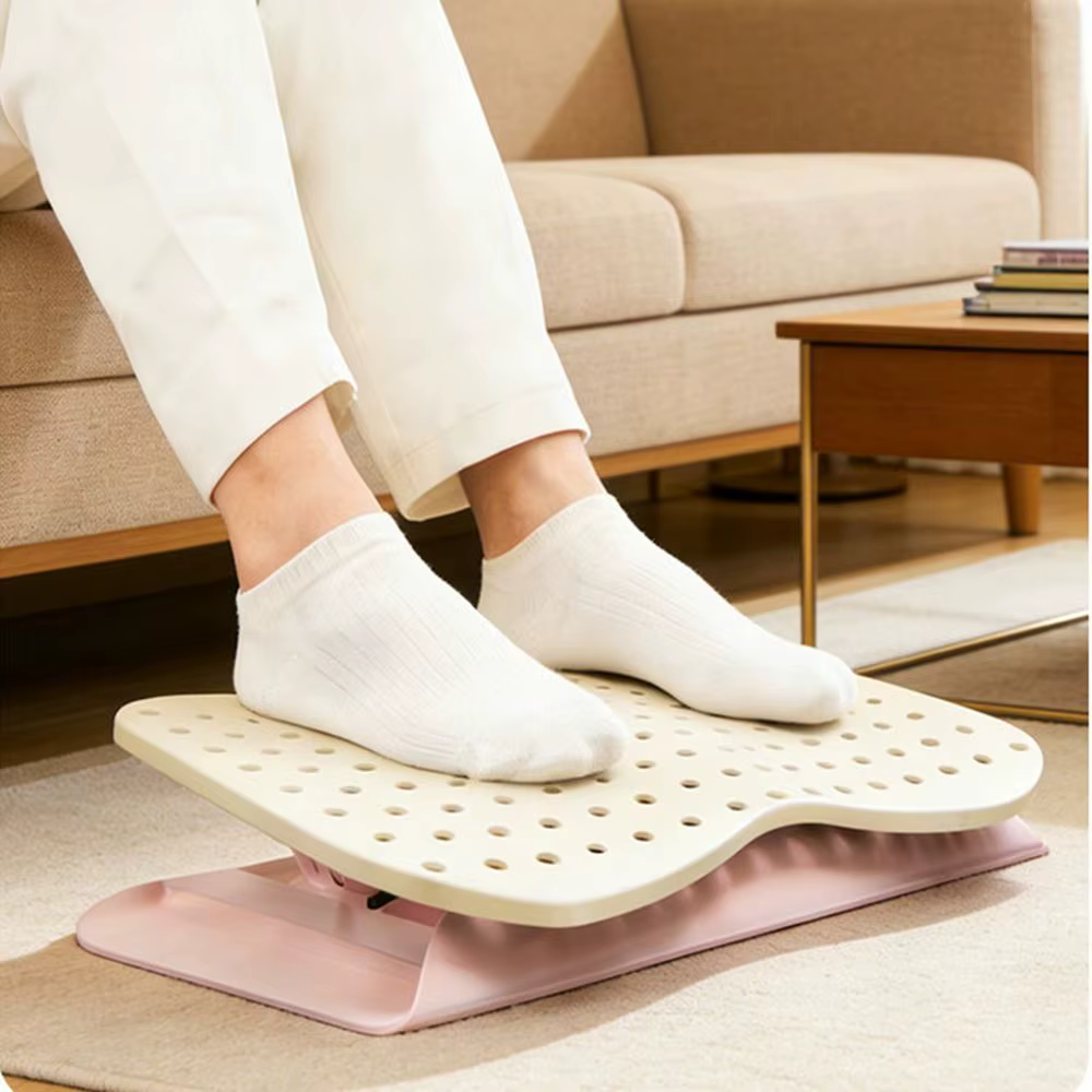 Repose-pieds ergonomique sous le bureau, base antidérapante, 6 niveaux, repose-jambes confortable et respirant pour chaise de bureau