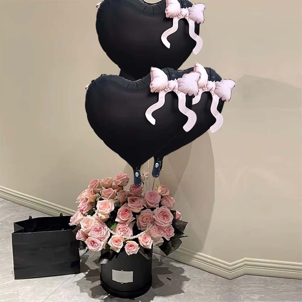 Lot de 5 ballons en aluminium en forme de cœur de pêche de 22 pouces, adaptés aux fêtes d'anniversaire, à la Saint-Valentin, aux mariages de fiançailles, aux enterrées, aux célébrations d'anniversaire