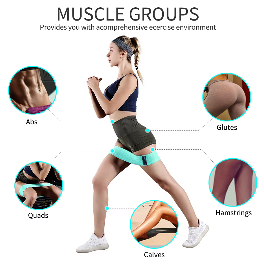 Bandes d'entraînement élastiques pour fessiers et cuisses