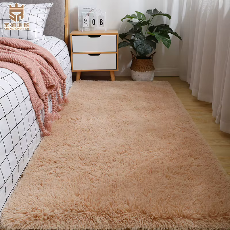 Couverture de chevet en laine pour filles, tapis en peluche pour chambre à coucher, tapis en silicone antidérapant, tapis de salon astronomique, joli lea, document solide