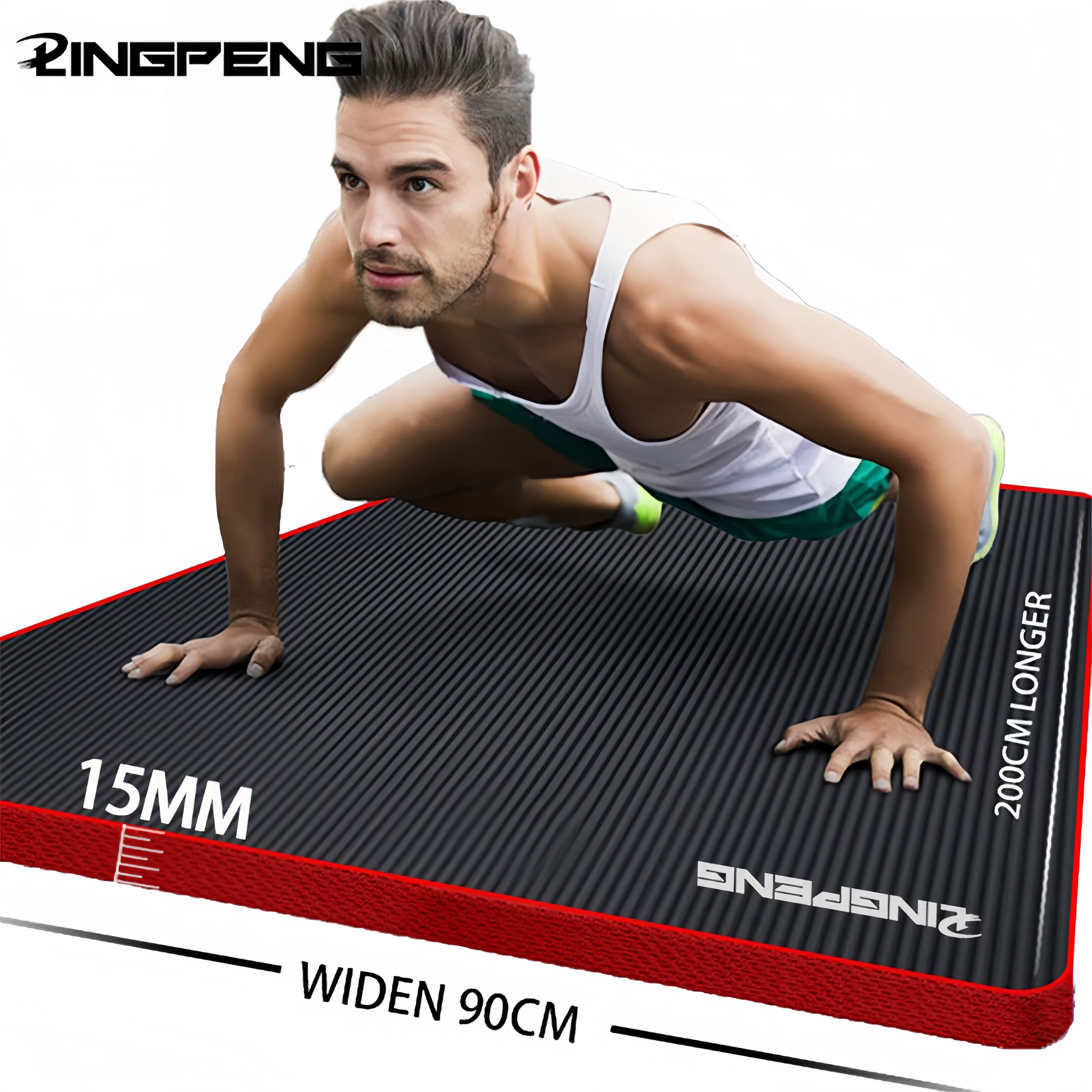 Tapis de Yoga antidérapant sport Fitness NBR confort caoutchouc 15MM d'épaisseur