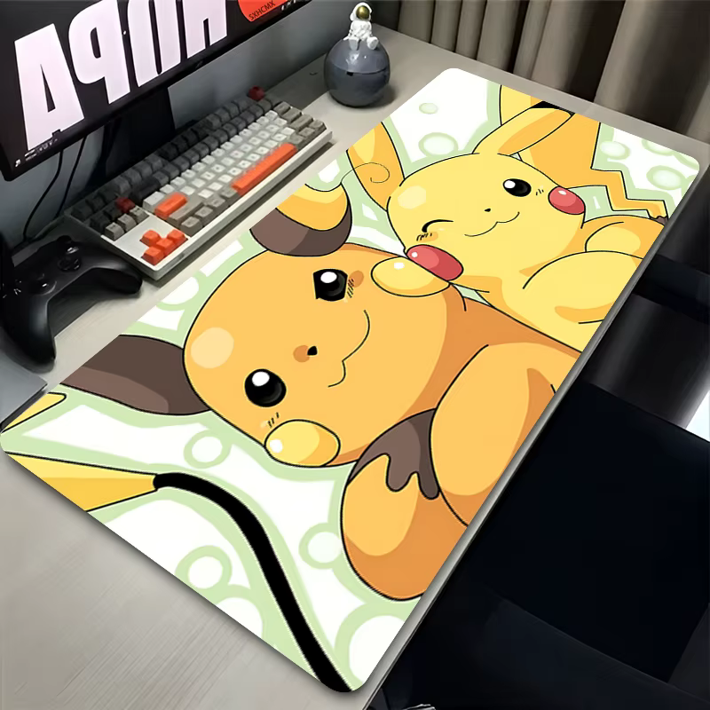 Grand tapis de souris P-Pokémon, accessoires de jeu PC, tapis de souris en caoutchouc, tapis de bureau, bord verrouillable, tapis de souris P-Pikachu