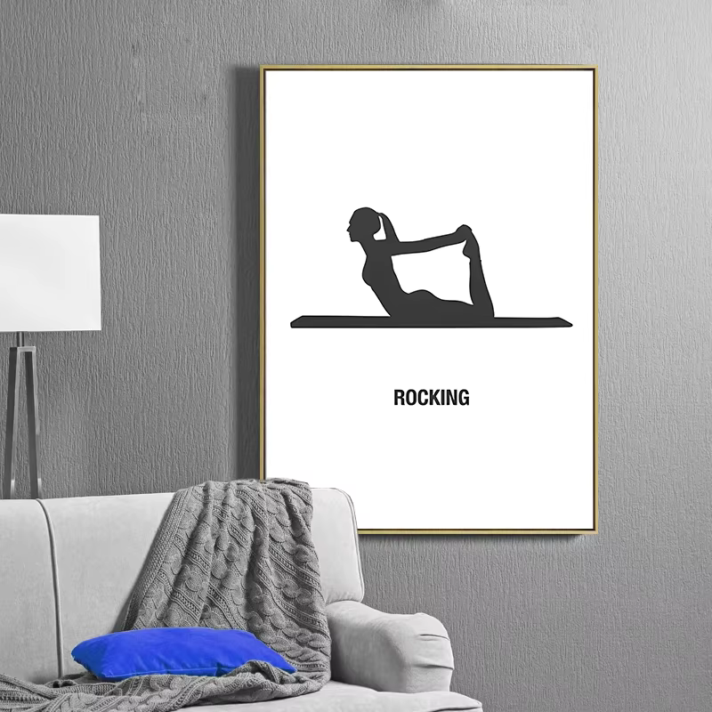 Art mural Simple Pilates noir et blanc