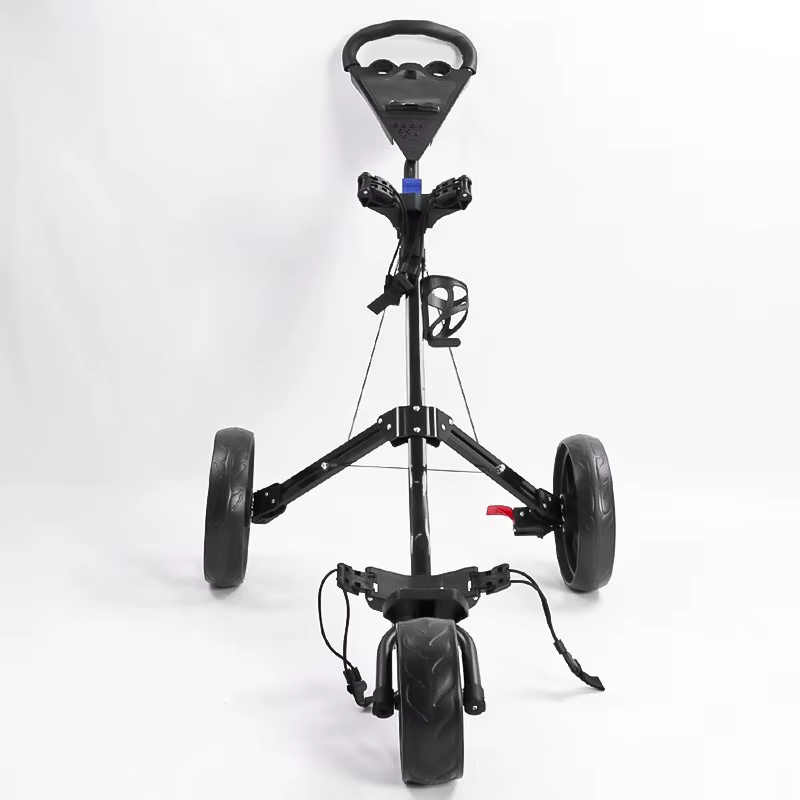 Chariot de golf à 3 roues en aluminium, pliable, léger, chariot de golf portable, chariot de golf à pousser/tirer à la main avec cadre durable