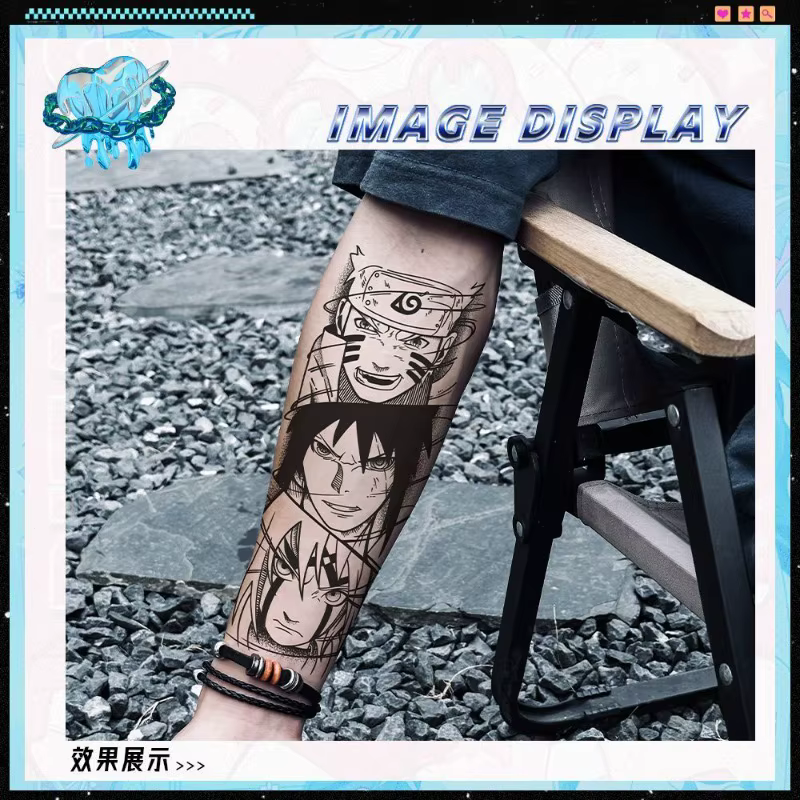 Autocollants de tatouage Naruto mignons et personnalisés, imperméables, résistants aux rayures, non réfléchissants, autocollants de tatouage durables, cadeau