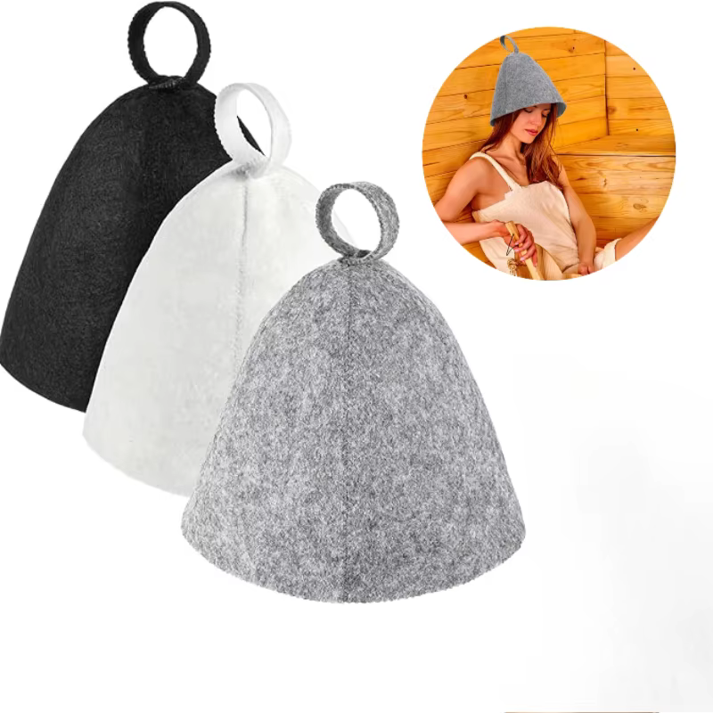 Chapeaux de sauna, casquettes de sauna, accessoires de sauna, chapeau de sauna en feutre pour hommes et femmes, casquette de sauna à vapeur pour la maison et la salle de vapeur