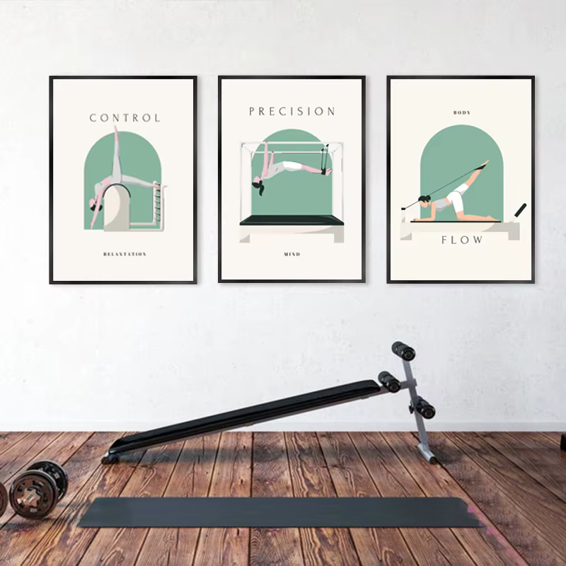 Yoga Asana ligne Art imprime Pilates enseignement affiches moderne minimaliste