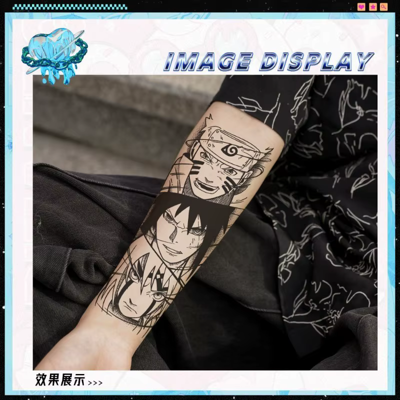 Autocollants de tatouage Naruto mignons et personnalisés, imperméables, résistants aux rayures, non réfléchissants, autocollants de tatouage durables, cadeau
