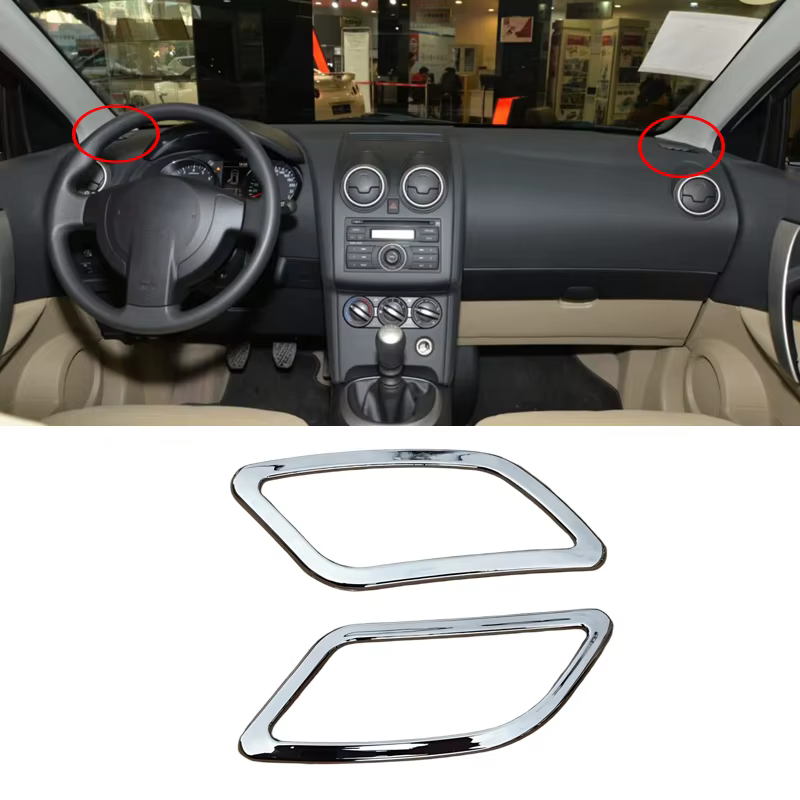 Couvercle chromé ABS pour sortie de climatiseur, accessoires de voiture pour Nissan Qashqai 2006 2007 2008 2009 2010 2011 J10