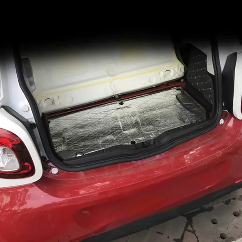 Tapis de coffre en aluminium pour Benz Smart Fortwo 451 2009 – – Doublure de tapis d'isolation thermique et phonique