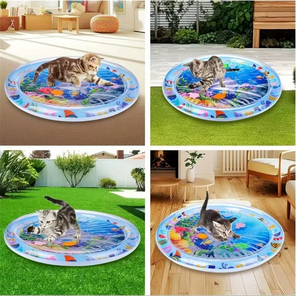 Jouet en PVC pour chat, jouets pour chat, conception de poisson flottant, utilisé avec l'eau du robinet, sens coule de l'eau, soulagement de l'ennui des chats