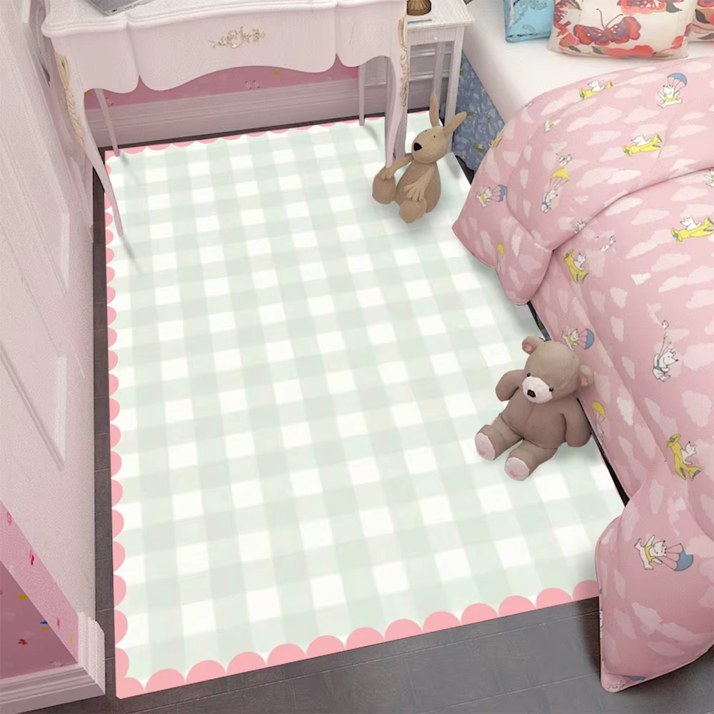 Tapis rose doux à motifs de nœuds