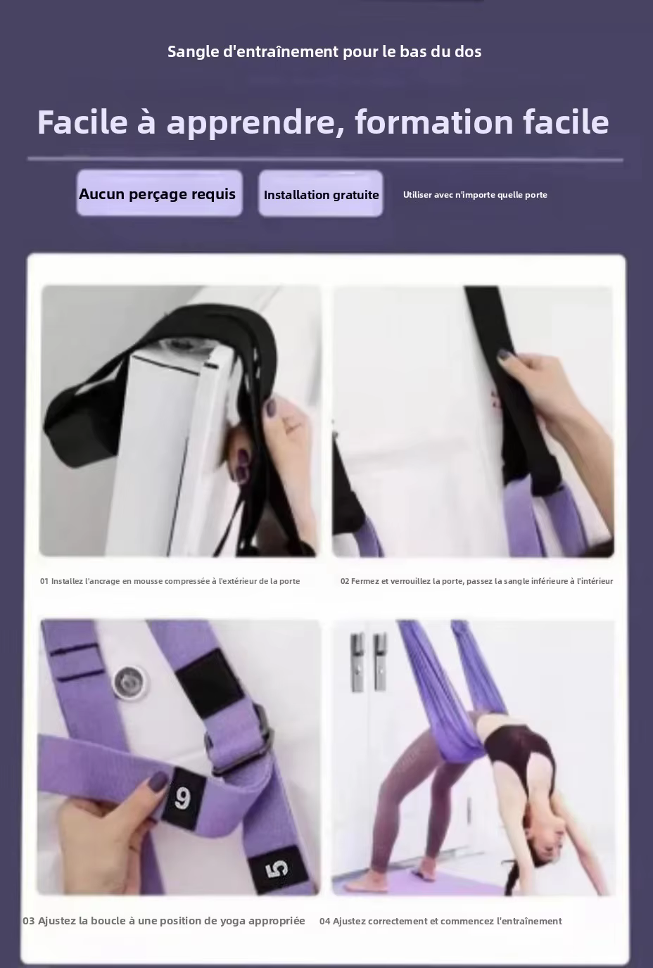 Sangle aérienne élastique à forte capacité de charge