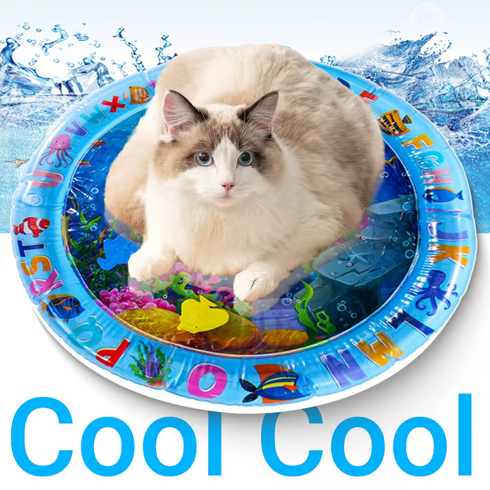 Tapis de jeu d'eau sensoriel pour chat, en Pvc, poisson d'océan, ramper, à Induction, jouet interactif pour chat
