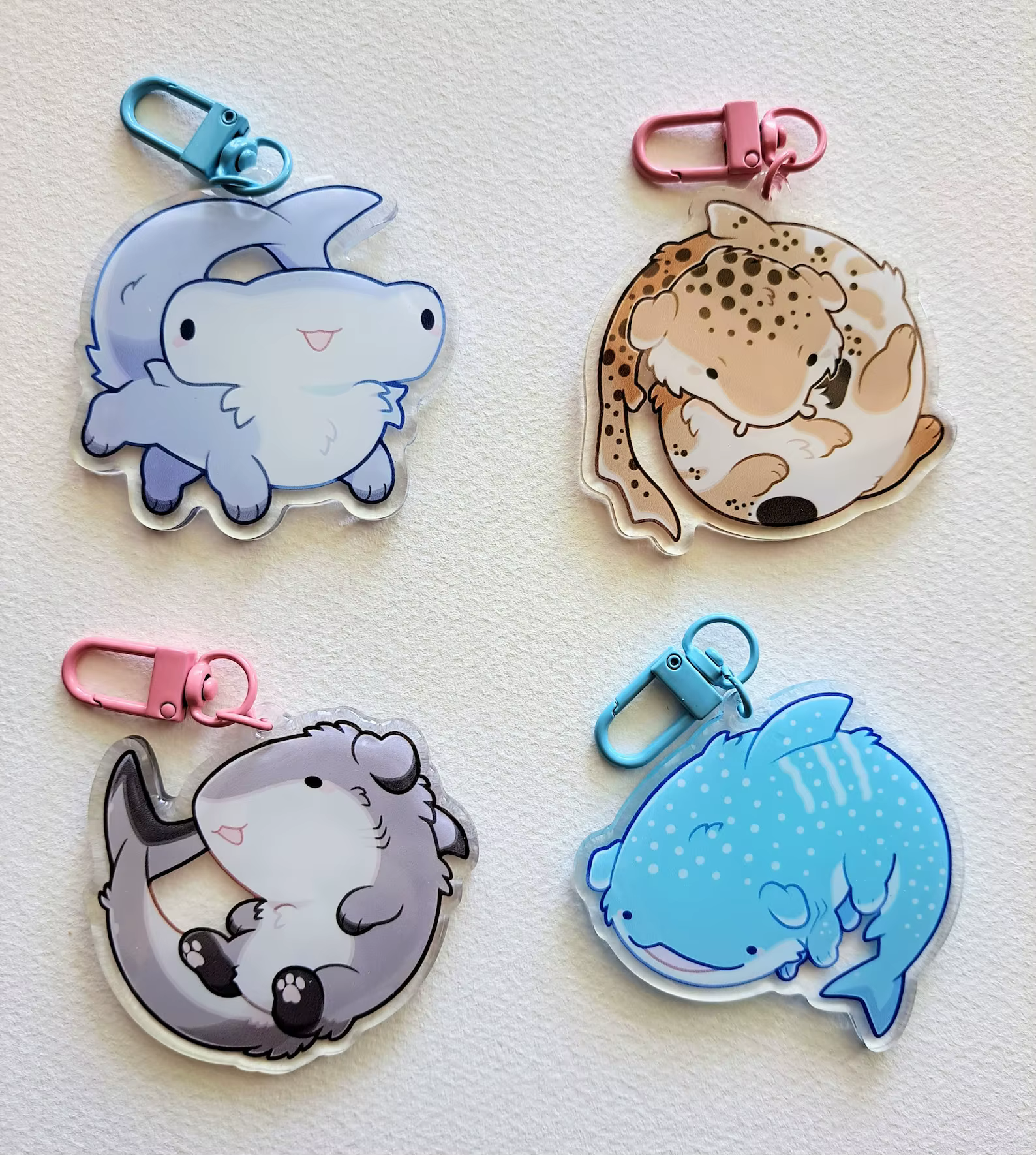 Porte-clés en acrylique époxy Shark Puppy, design unique, accessoire, idée cadeau parfaite, durable et élégant, idéal pour un usage quotidien