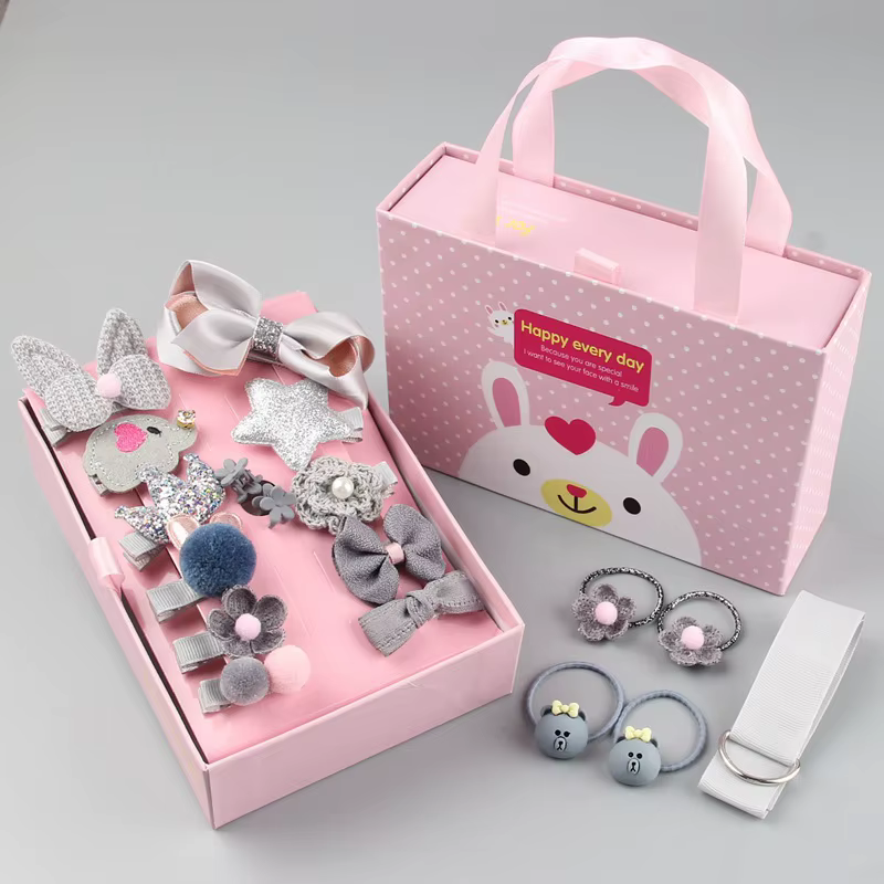 18 pièces/pack bébé filles cheveux accessoires épingle à cheveux princesse coiffure fille enfants Barrettes bandeau grand arc élastique bandeaux