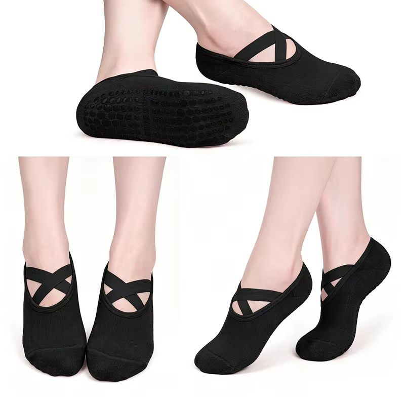1 paire de chaussettes de Pilates et de yoga antidérapantes pour femmes