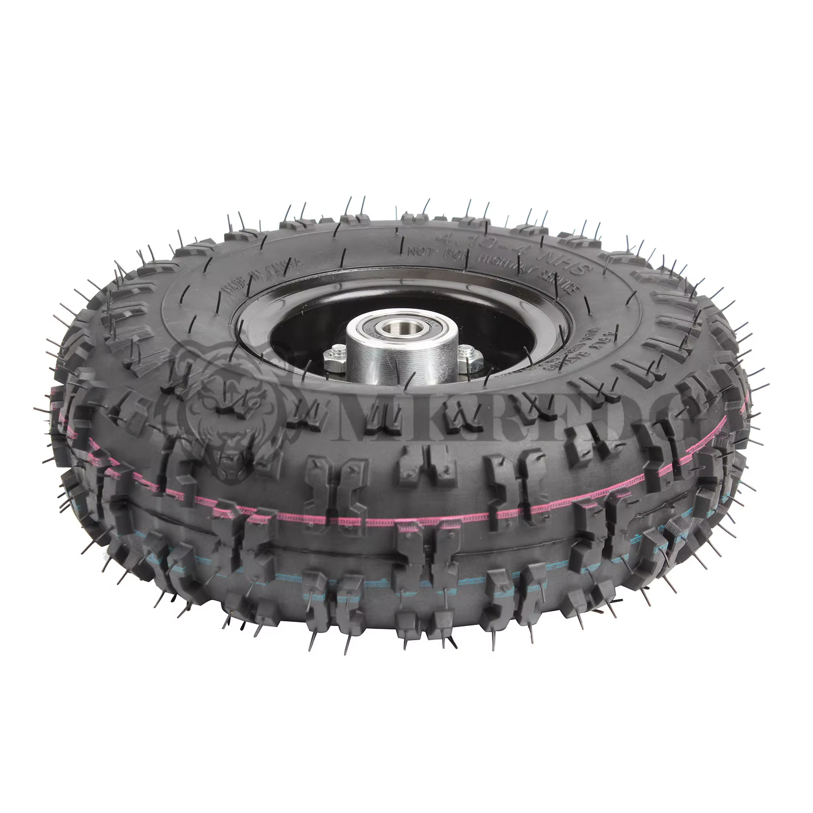 Roue Pneumatique Tout-Terrain de 10 Pouces, Trou d'Essieu de 15mm, 17mm et 19mm, pour Moteur de Fauteuil Roulant Électrique, Tondeuse à Gazon, Chariot, DIY, 4.10-4