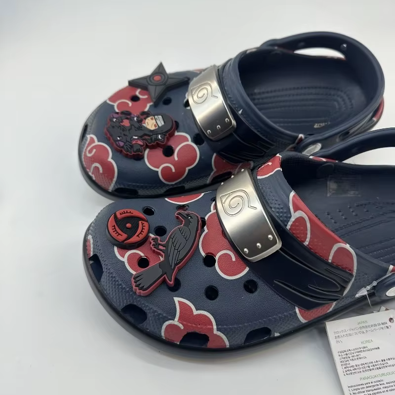 Nouvelles pantoufles d'été Naruto Uchiha Itachi, motif de dessin animé créatif, à la mode, imperméables, respirantes et légères