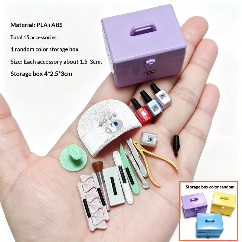 Nouvel ensemble d'accessoires d'outils de manucure pour mini maison de poupée, parfait pour les jeux d'imitation, la décoration de maison de poupée et la collection