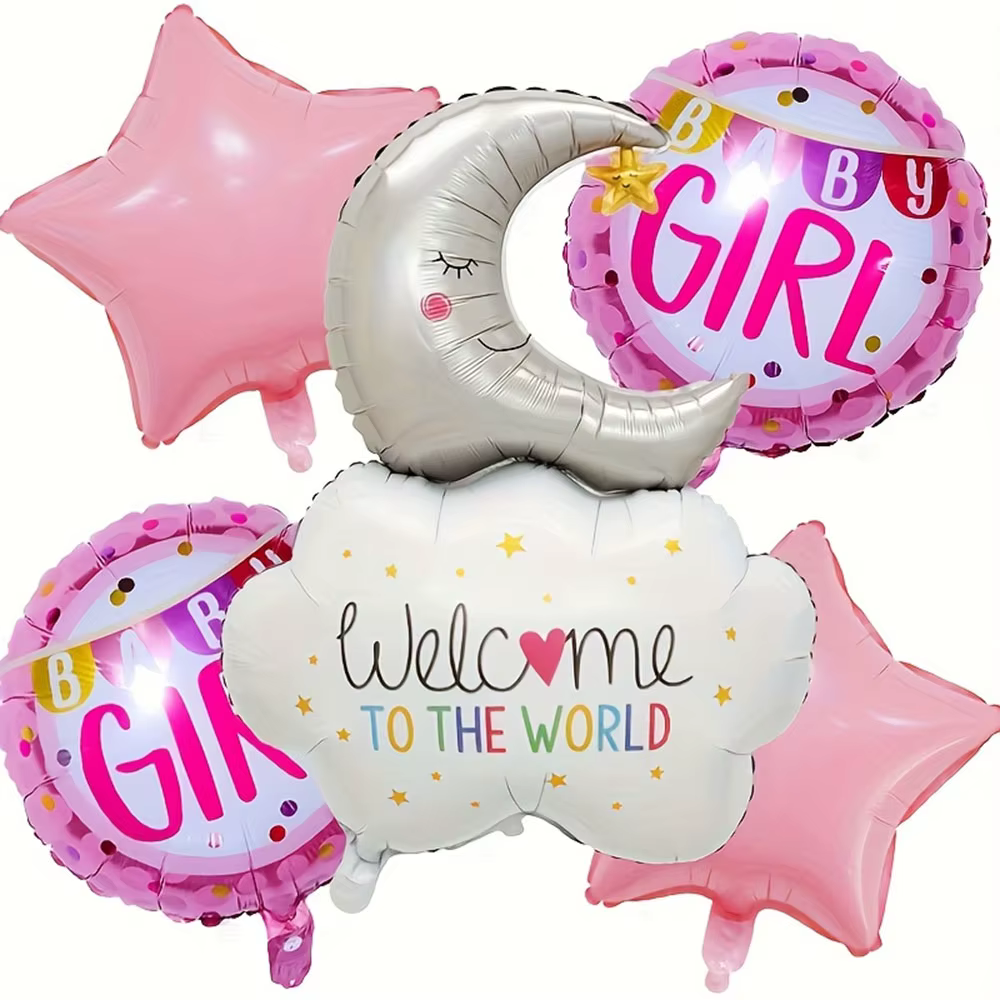 Ballons de décoration pour fête prénatale, nuage, lune, bleu, rose, bébé garçon et fille, révélation du sexe, décoration bienvenue dans le monde