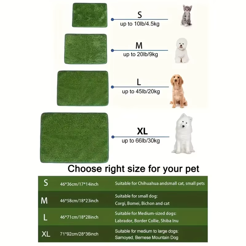 Tapis d'entraînement pour chiens lavable de qualité supérieure, coupe gazon intérieur/extérieur, pratique pour l'entraînement de pot et le contrôle des odeurs