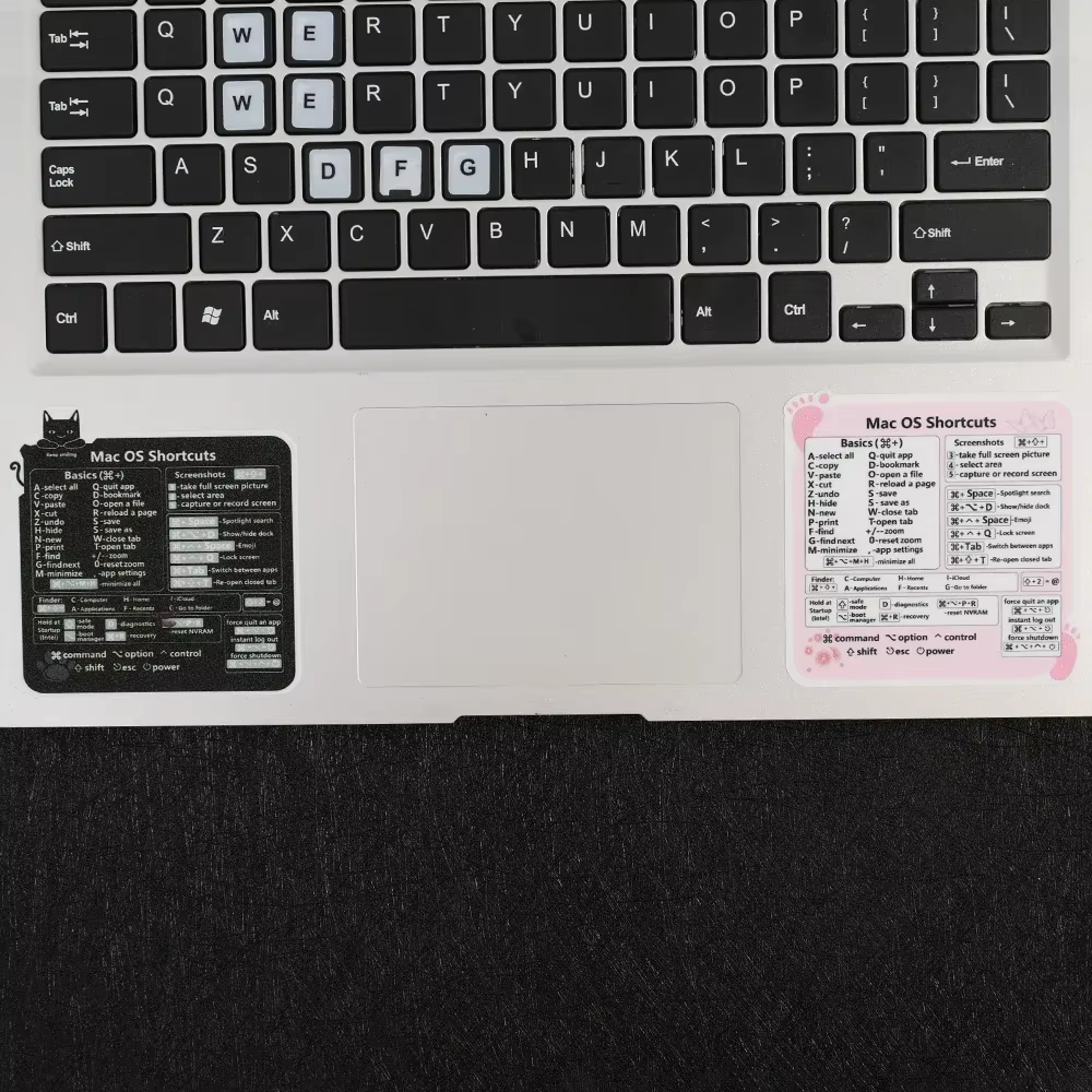 Autocollant de raccourci de clavier de référence HD pour ordinateur portable, autocollants de raccourci PS Excel pour Apple Mac Chromebook Windows Photoshop