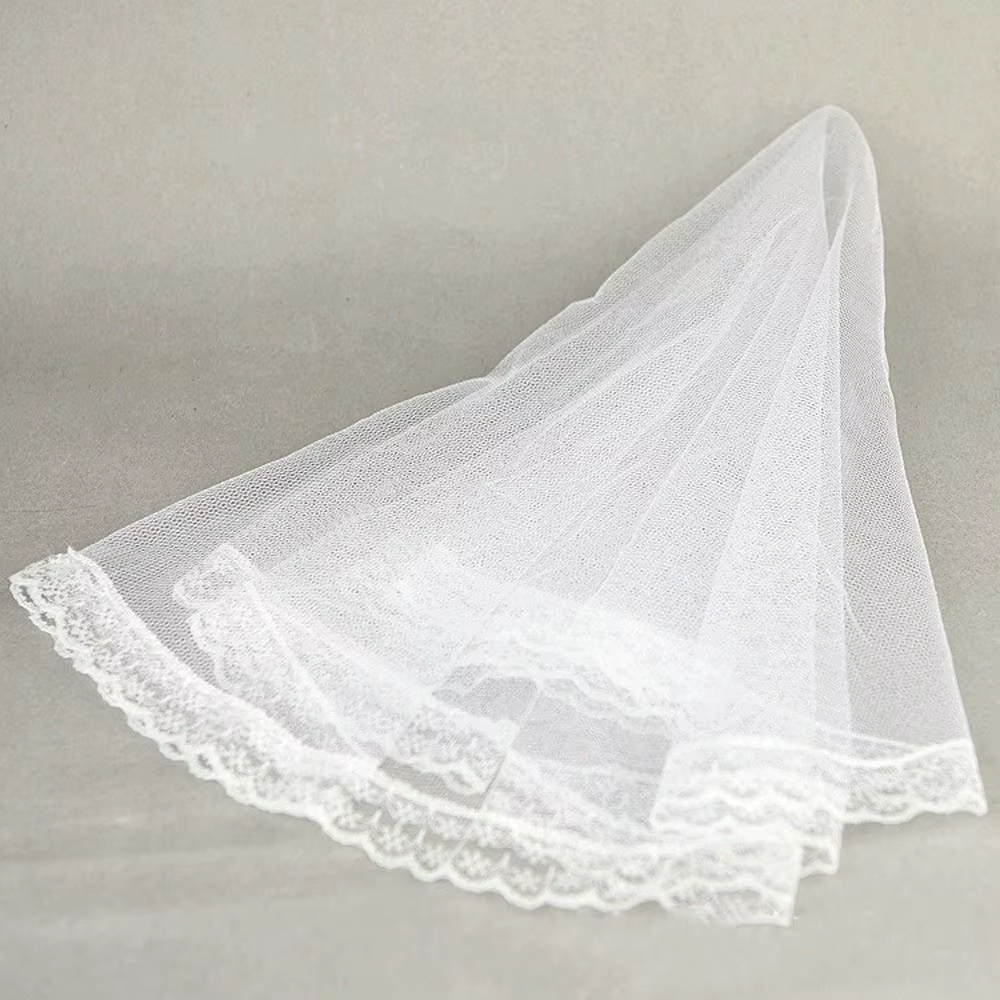 Accessoires de poupées, couvre-chef, voile de mariée blanc, voile en dentelle, coiffure longue, voile de mariage, jouets DIY