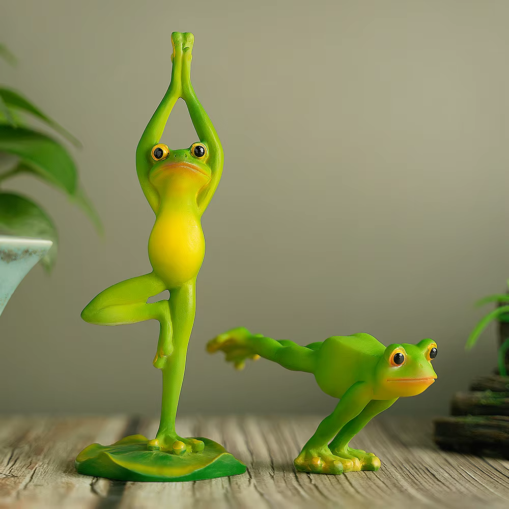 Ornements de grenouille de yoga pour la maison
