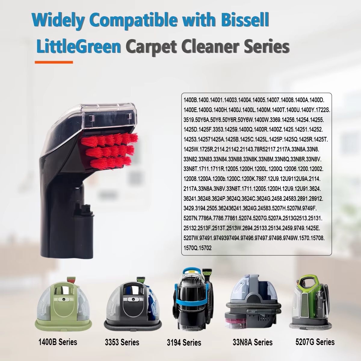 3 pièces de rechange adaptées aux modèles de nettoyeur de tapis Bissell Little Green 1400B, 4075, 1425, 3860, 1844 et 2290A.