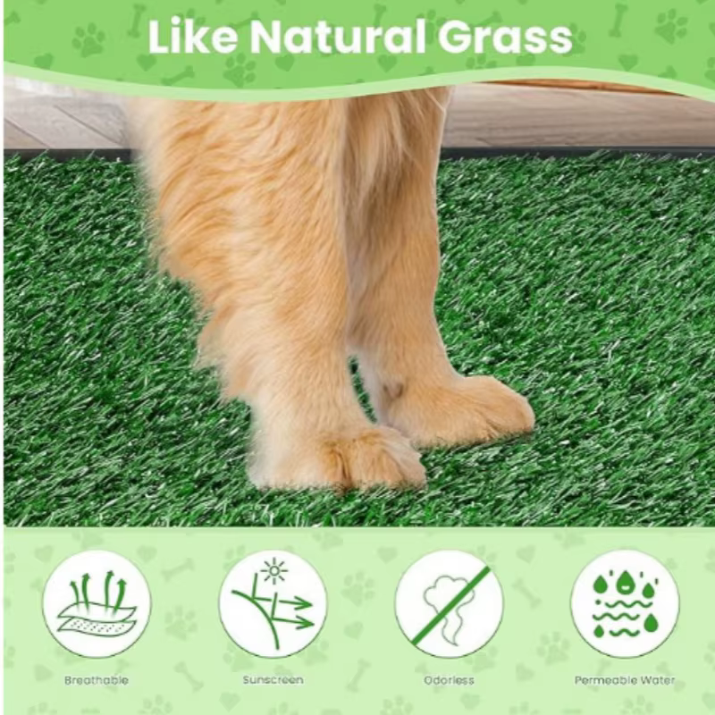 Tapis d'herbe artificielle lavable ultime pour chien - Réutilisable, anti-odeur, pour l'entraînement des animaux, tapis de propreté facile à nettoyer avec support antidérapant