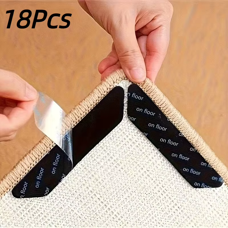 18 inserts de tapis, autocollants antidérapants pour fixation de tapis