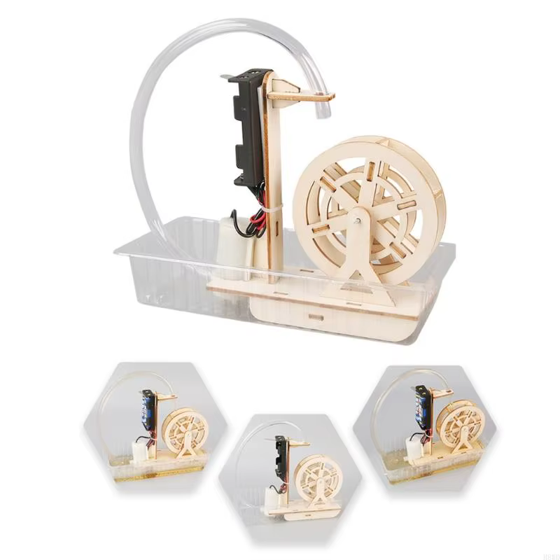 Ensemble modèles roues à eau en bois, assemblage pratique, jouet éducatif pour enfants, démonstration en classe, physique