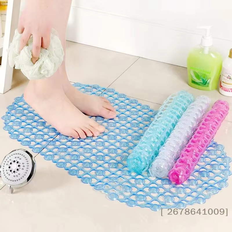 ⚑ Tapis de bain antidérapant, tapis de douche en PVC avec ventouses puissantes, non toxique, résistant à la moisissure, pour la sécurité de la salle de bain et le massage des pieds