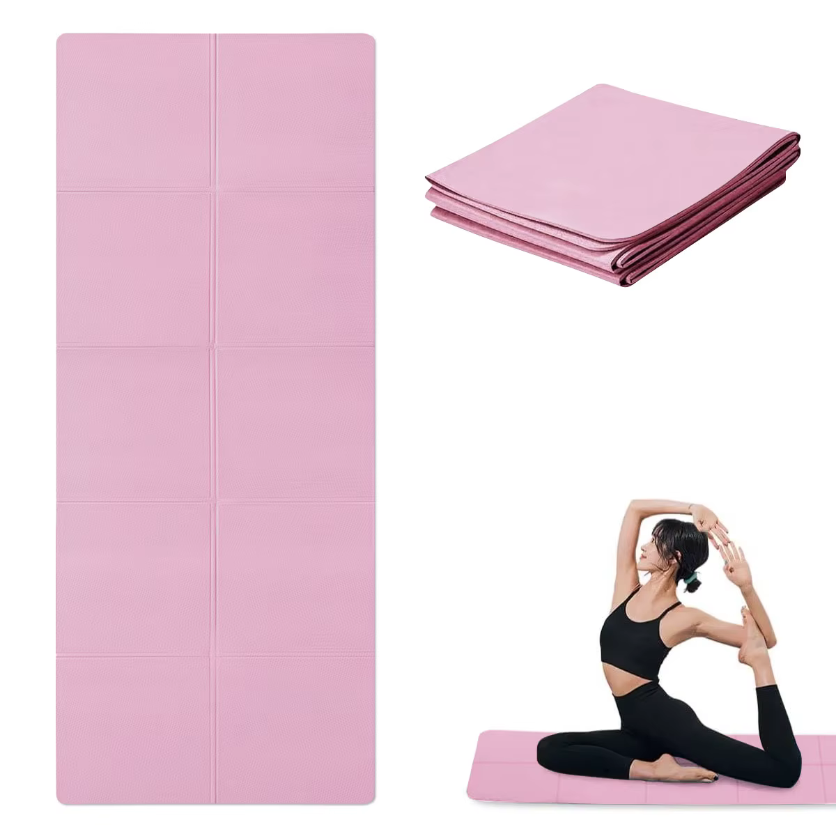 Tapis de Yoga pliable rose, écologique, EVA, pour voyage, Fitness, exercice, épaisseur 3/4/6mm, pour les entraînements de Yoga, Pilates