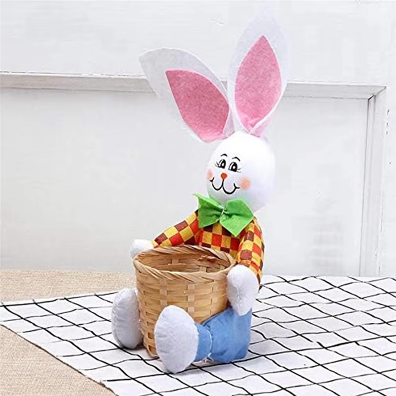 ABYN-décorations de pâques, panier de pâques lapin mignon, œufs, bonbons, cadeaux, sac de rangement, décoration de fête Durable