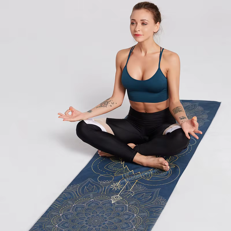 Tapis de Yoga serviette double face velours
